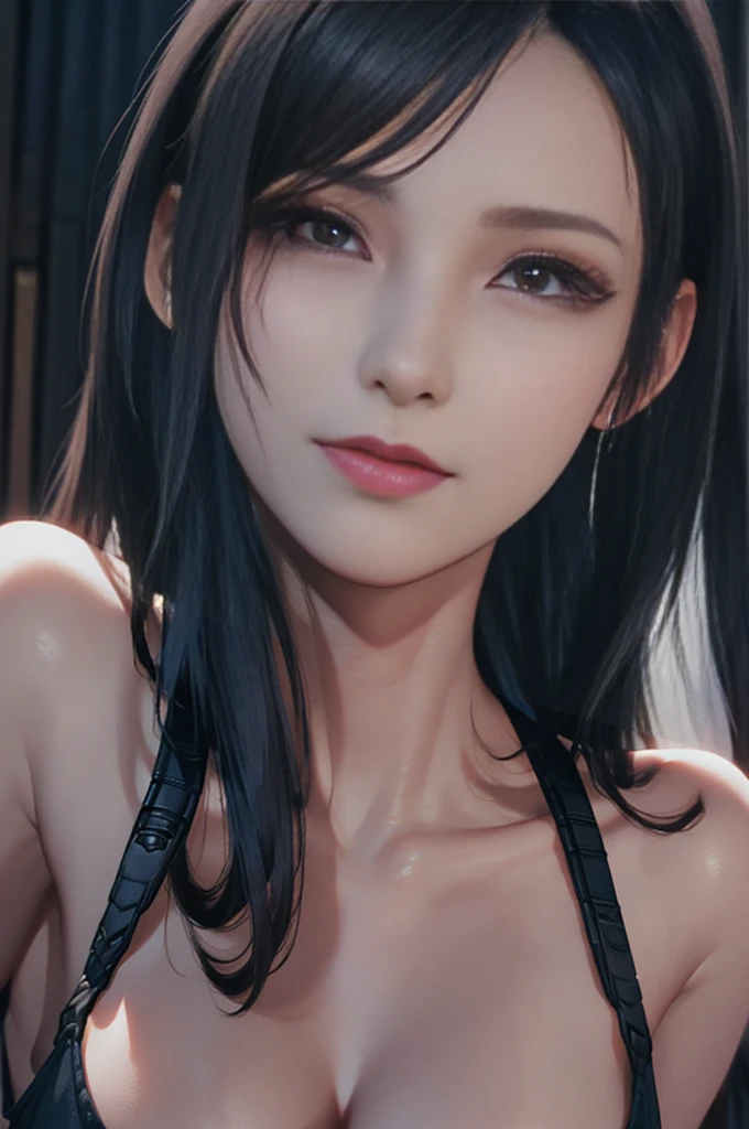 (Tifa from Final Fantasy),(((1 girl))),cinematic lighting,,(Reality:1.3),(high resolution:1.6),masterpiece,(Solitary),(Thin woman:1.2),(eyes),(big eyes),(Cruel beauty:1.3),(Very),(slim body),(Feel the orgasm),(Prepubertal),(Astonishing),(big Breasts),(Suffer:1.5),(Skin:1.3),Glowing Skin、Delicate skin、Shiny Hair、Delicate hair、Standing