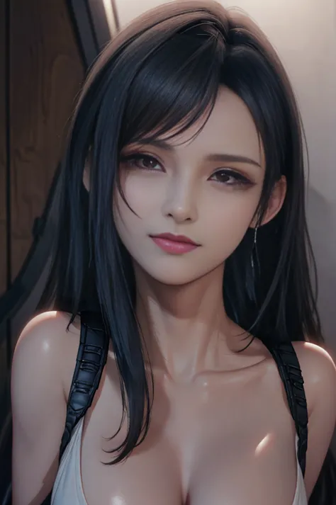 (tifa from final fantasy),(((1 girl))),cinematic lighting,,(reality:1.3),(high resolution:1.6),masterpiece,(solitary),(thin woma...