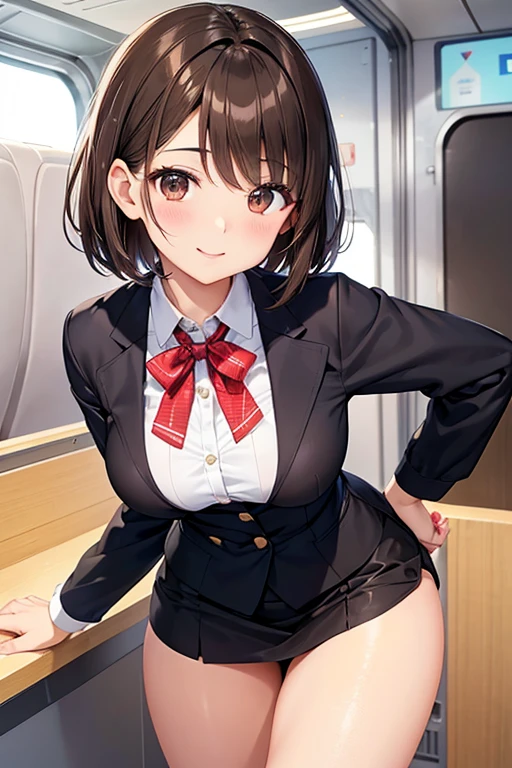 anegasaki nene、Shiny brown hair, short hair, (Beautiful brown eyes、Sparkling eyes, Fine grain)、smile、Ultra-detailed eyes、Very detailedな顔, Very detailedな目,



1 female, 、(Stewardess Uniform:1.2)、smile、Thighs Thighs Thighs, that&#39;s right, Perfect Image Realism, With background: (Business class aisle on airplane:1.2), Cowboy Shot, Detailed Background, Detailed costume, Perfect lighting、、Maximum resolution 8K, (masterpiece), Very detailed, Professional