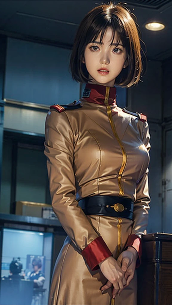 Ruriko Midorikawa、government official、uniform、One beautiful woman、solo、Upper Body、Calm colors、Federal Armed Forces、Large Breasts。
