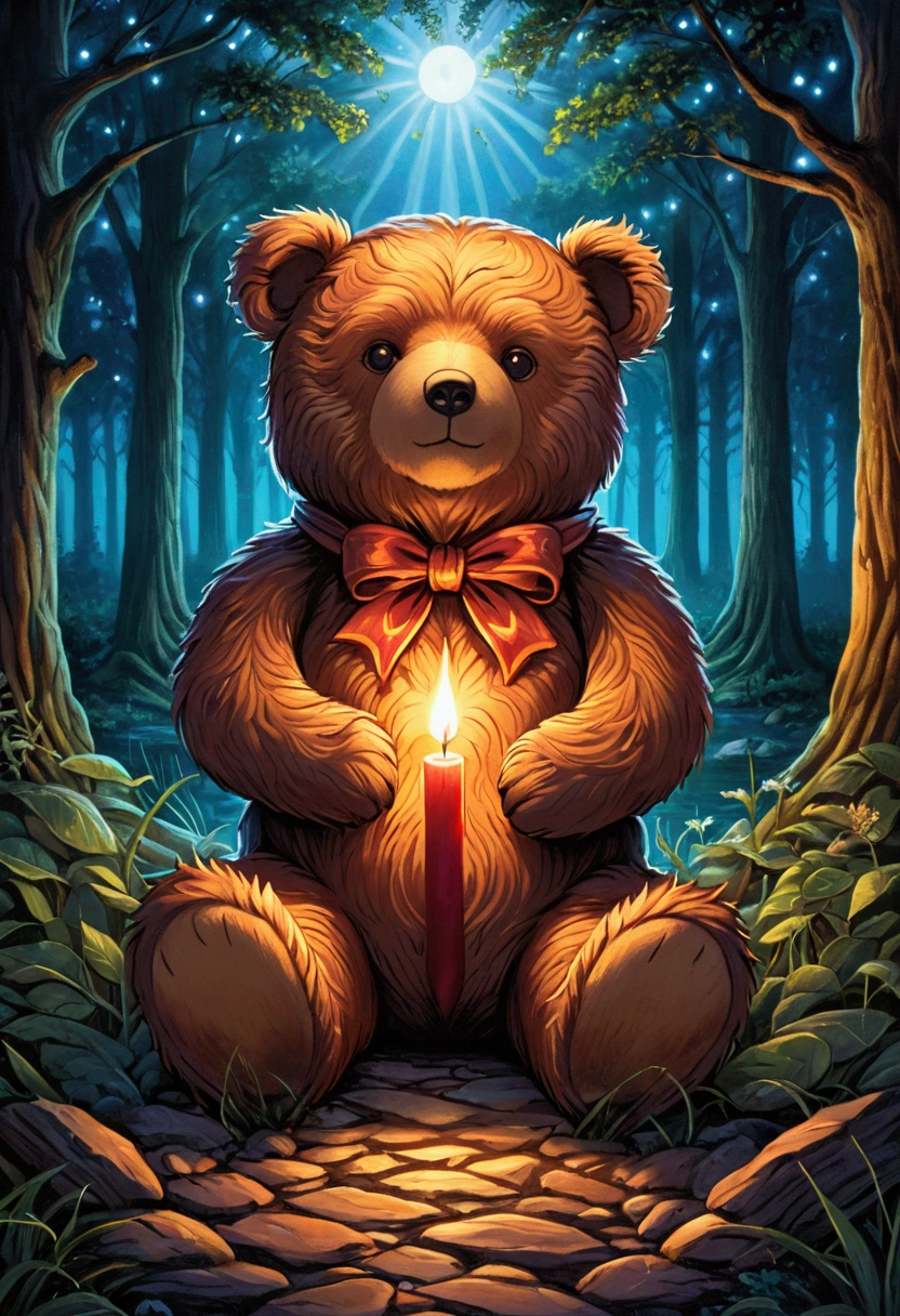 Teddy Bear, outdoor, by dan mumford.
(best quality, masterpiece), very aesthetic, perfect composition, intricate details, ultra-detailed, vivid colors