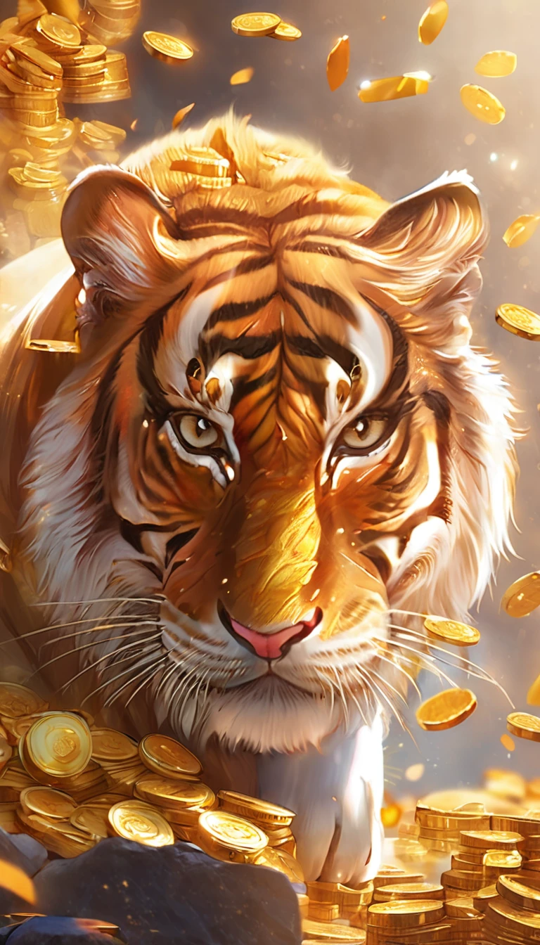 Golden Tiger　Gorgeous background　Being on top of big money