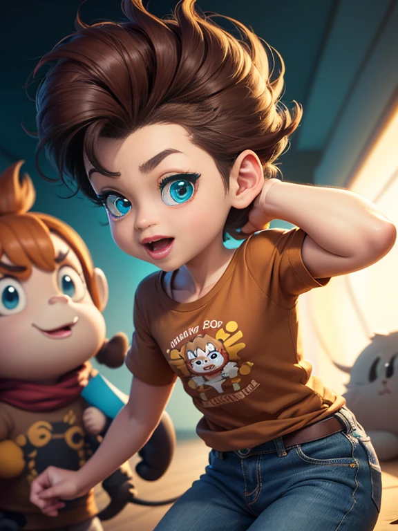  cartoon with a brown shirt and blue jeans and a brown shirt, cartoon character, cute cartoon character, in cartoon style, animation character, cartoon art style, cartoon style illustration, cartoon image, cartoon digital painting, cartoon rendering, highly detailed character, sheen, cartoon digital art, cartoon style, digital art cartoon, cartoon illustration, cartoon cute, going, mixed character