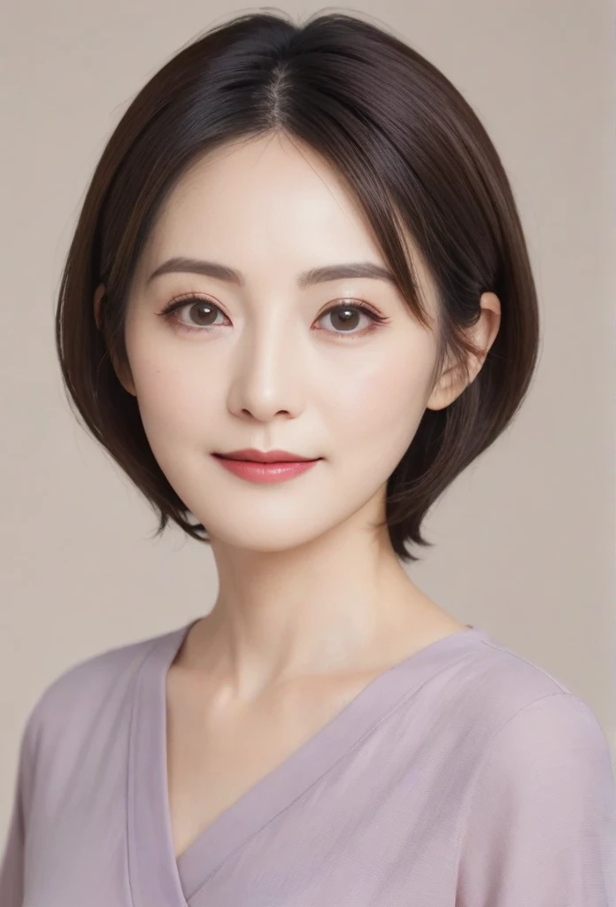 High resolution, Shortcuts, Mature Woman,((Center Parting)),50-year-old women,masterpiece, Highest quality, Ultra high definition, Textured skin, Droopy eyes,Thin lips,black eye,((Mole under left lip, beauty mark)),Thin eyebrows,Thin eyebrows,Japan female in her 60s,Narrow forehead,((Too thin,Too thin eyebrows)),Loose jaw,Low Nose,Deep-set eyelids,Amazing droopy eyes,Slightly droopy thin eyebrows,Small Mouth, droopy eyebrows,ほうれい線