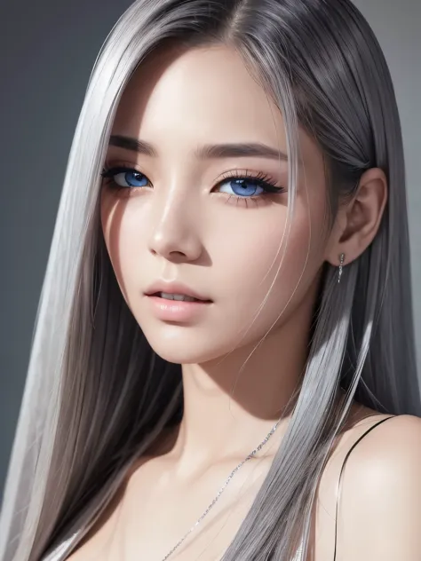 high resolution、high quality、attention to detail、beautiful eyes with slit length、long eyelashes、silver long hair、that&#39;it&#39...