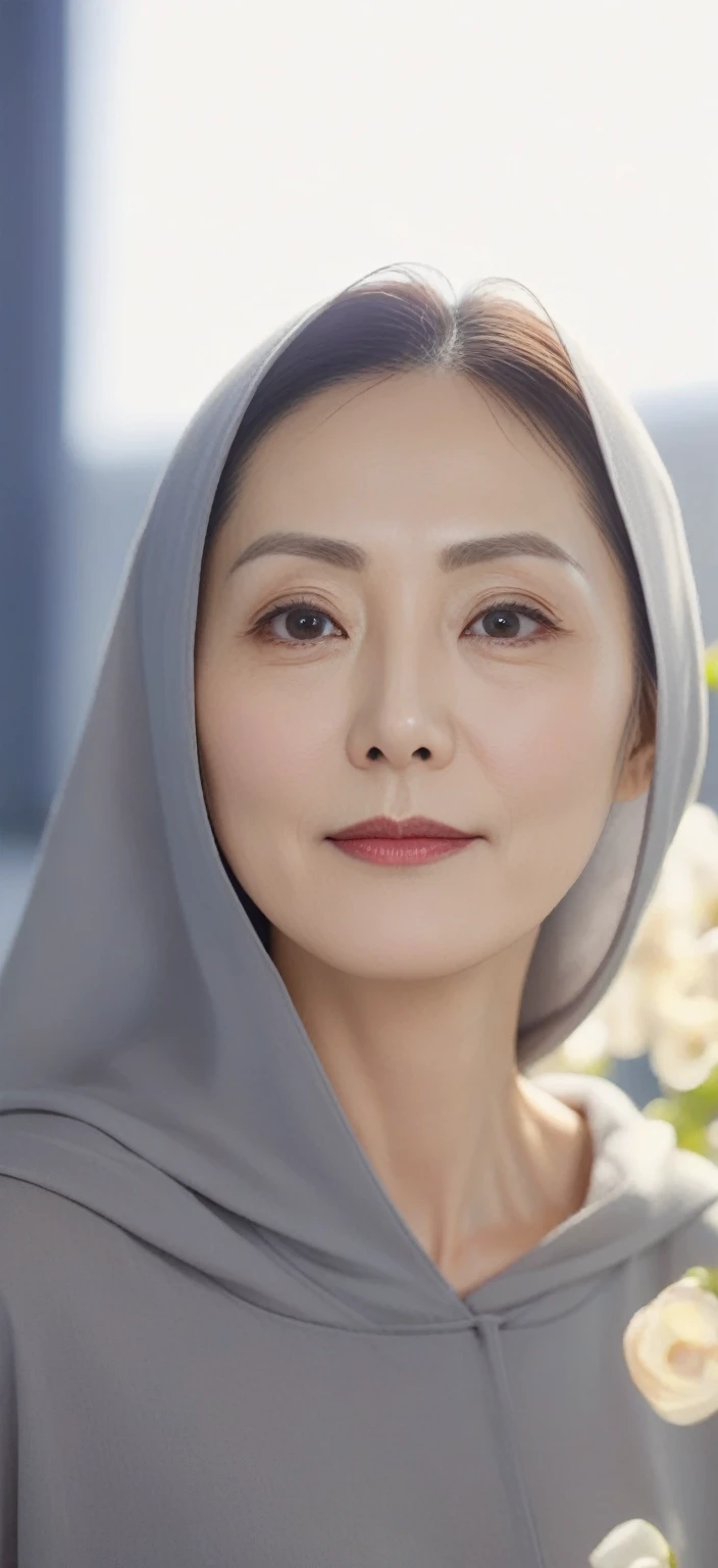 High resolution, Shortcuts, Mature Woman,((Center Parting)),50-year-old women,masterpiece, Highest quality, Ultra high definition, Textured skin, Droopy eyes,Thin lips,black eye,((Mole under left lip, beauty mark)),Thin eyebrows,Thin eyebrows,Japan female in her 60s,Narrow forehead,((Too thin,Too thin eyebrows)),Loose jaw,Low Nose,Deep-set eyelids,very droopy eyes,Slightly droopy thin eyebrows,Small Mouth, droopy eyebrows,ほうれい線,垂れ下がった目, hooded eyes