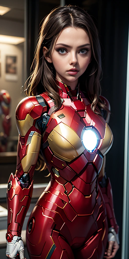 Scarlett Johansson in Iron Man armor: Mark XLIX Rescue Armor, Detailed costume design