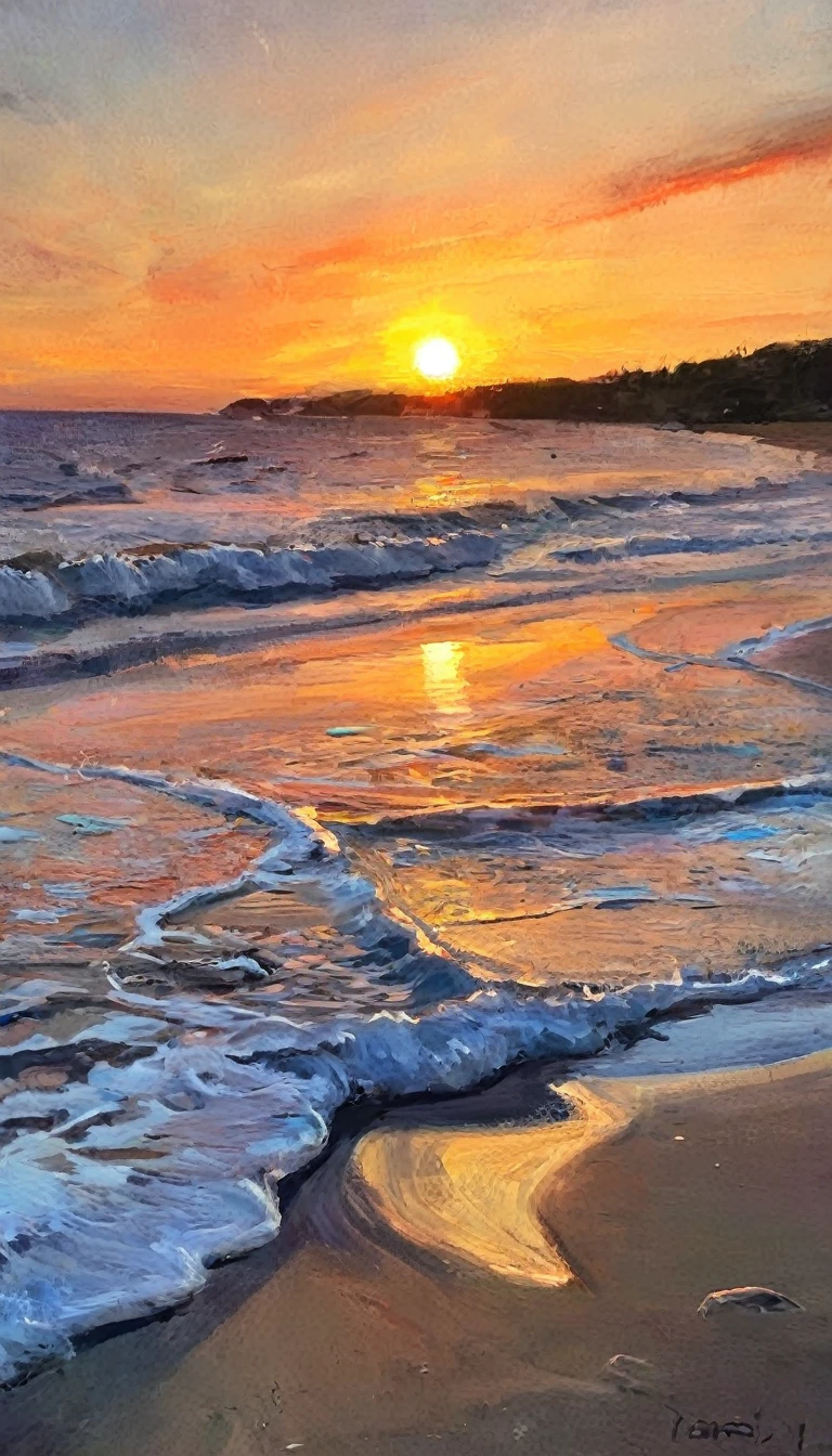 A sunset on the beach