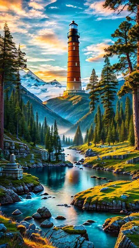 depicting the landscape of ancient india more than 4,000 years ago。the majestic himalayan ranges tower in the background、clouds ...