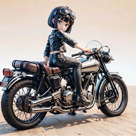 (porcelain man々shape)、(陶porcelain man々shape)、(ride a classic motorcycle:1.2 )、(vintage bikes、bluff superior ss100)、beautiful you...