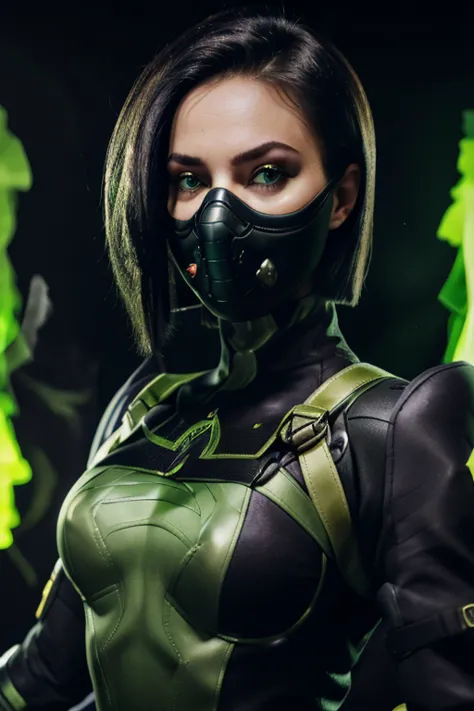 masterpiece, best quality, доблестьviper, body, gloves, belt, thigh high boots, respirator, i look at the viewer, face, portrait...