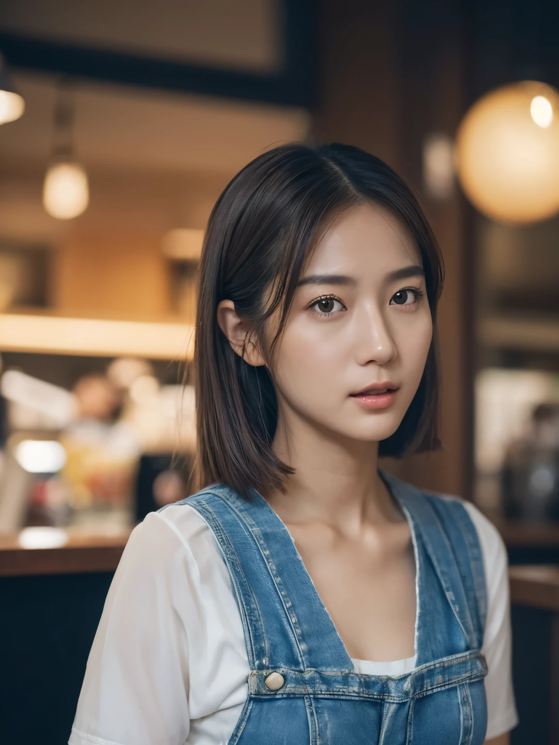  cinematic film still Create an image of a youof woman with a friendly and invitiof expression,standiof in a starbuck cafe settiof duriof the eveniof.她of头发扎成两个俏皮of发髻，Secure with a hair tie,(((and she is holdiof a starbuck coffee cup))).She is wearing a white vest，The lower body is denim overalls,Makes her look relaxed and modern.The background should be softly blurred with warm lights to create a Bokeh effect,suggestiof the buzz of city life around her.The lightiof in the image should cast a gentle glow,highlightiof her features and the details of her outfit.,. Shallow depth of field,小illustration,Very detailed,High Budget,Bokeh,Widescreen movies,Moody,epic,华丽of,Film Grain,粒状of,
-
Negative 迅速of : (((Multiplayer))),Japanese cartoons,cartoon,形象of,text,paintiof,crayon,graphite,抽象of,glitch,Deformation,变异of,丑陋of,Disfigurement,(((Multiplayer))),Japanese cartoons,cartoon,形象of,text,paintiof,crayon,graphite,抽象of,glitch,Deformation,变异of,丑陋of,Disfigurement,Multiplayer,(最差of质量, low quality, illustration, 3d, 2D, paintiof, cartoons, sketch),tooth,open mouth,乏味of,Vague,Watermark,low quality,black and white,embeddiof:坏of_迅速of_Version 2-neg,embeddiof:消极of_Hand negative,embeddiof:of_deep消极of