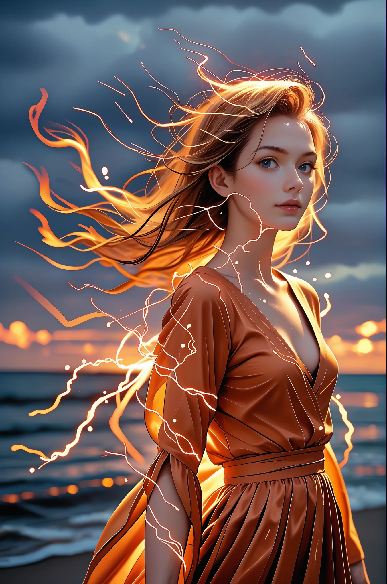 Pikachu is unhappy,
Aurora,electricity,rich and colorful,Luminescence,
Surrealism, best quality, masterpiece, Flawless, Gorgeous, Lovely, Stunning beauty, Perfect anatomical structure,
Fraction_9, Fraction_8_Direction_7_up,
on the beach, Cloud sky, 
Ghibli,