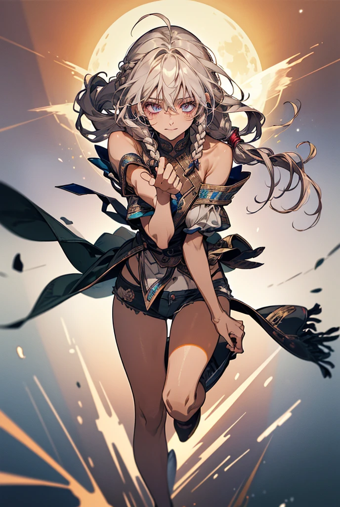 ((masterpiece)), ((Best quality)), (high resolution), (illustration), (an extremely delicate and beautiful), (ultra detailed beautiful face and eyes), nsfw,   1girl, leaning forward,  YukineChris, long hair, purple eyes, twintails, low twintails, ahoge, large breasts,volumetric lightning, moon night,knight_armor
detailed skin texture, detailed, volumetric shadow, anime screencap,Highest quality, Sorceress, ancient babylonian nobility, ((tan skin:1.2)), (brown skin color),Long hair, twin braids, hair ornament, wine colored hair, smile, Below average size breasts, bare shoulders, Leg spread、Groin、Yukine Chris、Wet condition
nude、Wet_shirt,Wet _underwear、tear_underwear
8K, masterpiece, Best_quality, high_resolution, ultra_details, detailed, 1girl, 独奏, looking_at_viewer, upper_body, braid, bangs, white_hair, hair_ribbon, hair_between_eyes, blue shorts、style(open_reg,hip_up)

sidelocks,depth_of_field,french_braid, sharp focus, perfect hands, perfect face, perfect eyes, perfect light, dynamic light, natural light, Masterpiece, Best quality, Cang、green、moon、