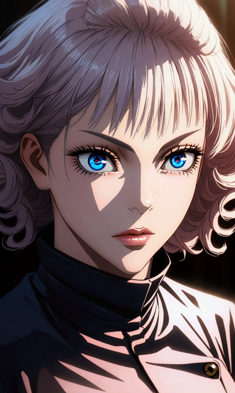 (animerealism:1.2), a fighter girl with curly hair and large breasts , jujutsu kaisen uniform, detailed anime art, beautiful detailed eyes, beautiful detailed lips, extremely detailed face and features, long eyelashes, photorealistic, 8k, high quality, intricate details, vivid colors, cinematic lighting