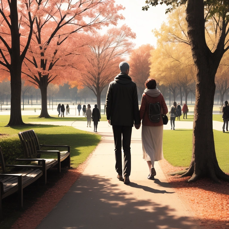 people walking in park