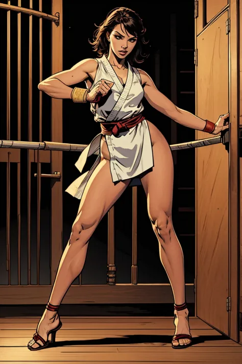 karateka female, ,full body standing,sensuous