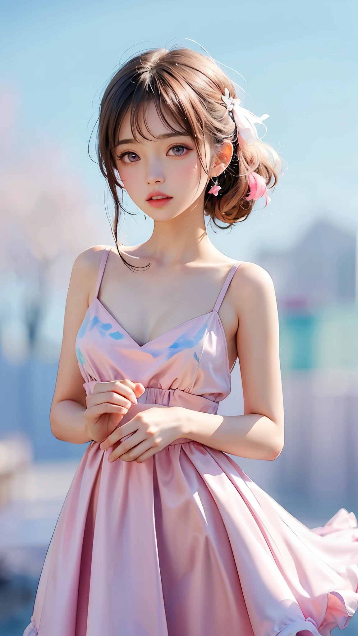 (((Blurred background、Watercolor style background)))、A girl、１６talent、anatomy、Light pink eyes、#11: Loose Low Ponytail、Light pink hair、Small Breasts、Black open collar dress、Transparent lace dress、translucent、Random pose、best quality、high resolution、high resolution、Light、Professional photographer、(masterpiece:1.5)、(best quality:1.5)、(8k:1.2)、(Very detailed:1.2)、(Practical:1.2)、(超high resolution:1.2)、(Highly detailed and Practical skin:1.2)、(Very detailed and clean sharp eyes:1.2)、(Three women sentenced to prison.:1.5)、(Violent sex with multiple men:1.6)、(Overflowing love juice:1.4)、(Once the hiccups:1.5)、rest、(20-year-old woman weight loss:1.3)、(Beautiful eyeliner)、(Beautiful eye shadow)、natural lip color、rest、(White transparent thin underwear:1.2)、（White lace underwear：1.2）、rest、(Long shoulder-length white hair:1.8)、(flat chest：1.8)、（Underwear was torn by many people:1.5）、（The underwear was torn:1.6）、（Shredded panties:1.8）、（（Half naked:1.8））、Not even a ray.、(I&#39;I twitch:1.6)、(blush:1.2)、(ecstasy:1.6),(ending:1.2),(Vulgar:1.2),(stupid:1.2),(steam:1.5),(trembling:1.8),(Tears:1.2),(Slobber:1.5),(Sweat:1.4),(Roll your eyes:1.6)、（The underwear was torn in the middle by multiple people：1.5）、（The underwear is torn in the middle：1.8）、（soak：1.2）、（Multiple people take turns：1.5）、（Overall damage to underwear：1.2）、（Chest compressions：1.5）、（The underwear was torn in many places：1.8）、（UnderwearTorn from top to bottom.：1.2）、（Extensive exposure of genitals：1.8）、（Showing female pink genitals：1.8）、（Exposing breasts：1.8）、（Torn from top to bottom.Exposing body parts：1.8）、（Torn from top to bottom.Exposing the skin of the body：1.2）、（The underwear was torn in many places on the upper body：1.5）、（Exposing breasts：1.5）、（Many people have seen：1.5）、（body fluid：1.5）、（Being touched by many people：1.2）、(Very small：1.3)、(Very small nipples：1.3)Anatomically correct, Anatomically correct, Anatomically correct, Anatomically correct, 