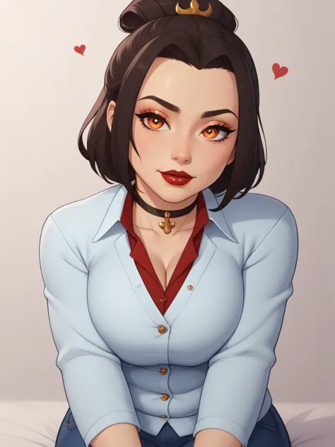 azula. (a beautiful, young, fair-skinned, amber-eyed and slender girl of medium height. azula's makeup consists of mascara and r...