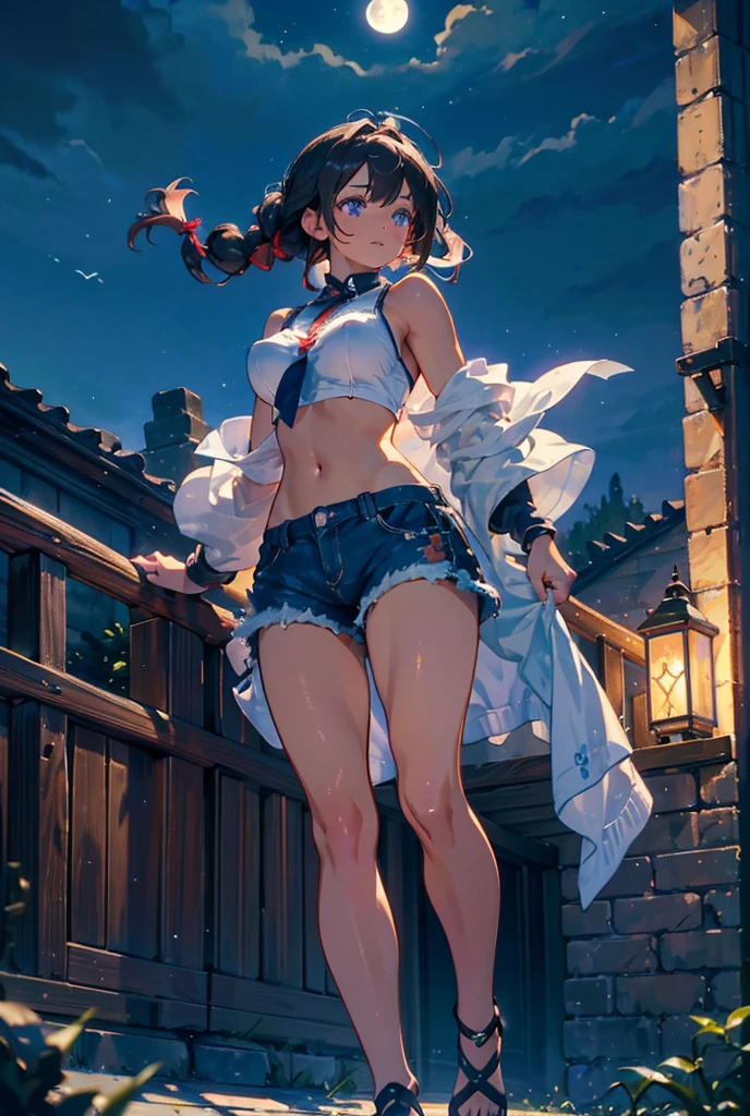 ((masterpiece)), ((Best quality)), (high resolution), (illustration), (an extremely delicate and beautiful), (ultra detailed beautiful face and eyes), nsfw,   1girl, leaning forward,  YukineChris, long hair, purple eyes, twintails, low twintails, ahoge, large breasts,volumetric lightning, moon night,knight_armor
detailed skin texture, detailed, volumetric shadow, anime screencap,Highest quality, Sorceress, ancient babylonian nobility, ((tan skin:1.2)), (brown skin color),Long hair, twin braids, hair ornament, wine colored hair, smile, Below average size breasts, bare shoulders, Leg spread、Groin、Yukine Chris、Wet condition
nude、Wet_shirt,Wet _underwear、tear_underwear
8K, masterpiece, Best_quality, high_resolution, ultra_details, detailed, 1girl, 独奏, looking_at_viewer, upper_body, braid, bangs, white_hair, hair_ribbon, hair_between_eyes, blue shorts、style(open_reg,hip_up)

sidelocks,depth_of_field,french_braid, sharp focus, perfect hands, perfect face, perfect eyes, perfect light, dynamic light, natural light, Masterpiece, Best quality, Cang、green、moon、