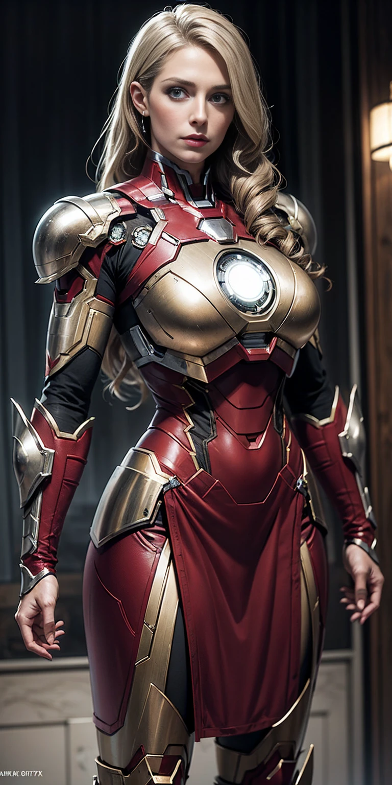 Mercedes von Martritz in Iron Man armor: Mark XLIX Rescue Armor, Detailed costume design