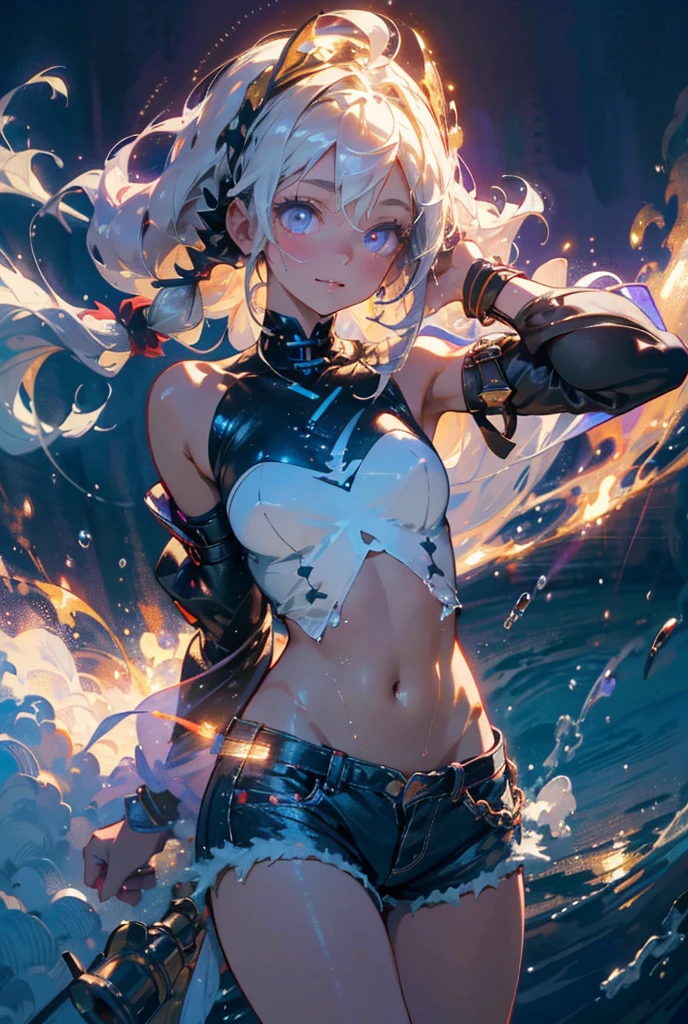 ((masterpiece)), ((Best quality)), (high resolution), (illustration), (an extremely delicate and beautiful), (ultra detailed beautiful face and eyes), nsfw,   1girl, leaning forward,  YukineChris, long hair, purple eyes, twintails, low twintails, ahoge, large breasts,volumetric lightning, moon night,knight_armor
detailed skin texture, detailed, volumetric shadow, anime screencap,Highest quality, Sorceress, ancient babylonian nobility, ((tan skin:1.2)), (brown skin color),Long hair, twin braids, hair ornament, wine colored hair, smile, Below average size breasts, bare shoulders, Leg spread、Groin、Yukine Chris、Wet condition
nude、Wet_shirt,Wet _underwear、tear_underwear
8K, masterpiece, Best_quality, high_resolution, ultra_details, detailed, 1girl, 独奏, looking_at_viewer, upper_body, braid, bangs, white_hair, hair_ribbon, hair_between_eyes, blue shorts、style(open_reg,hip_up)

sidelocks,depth_of_field,french_braid, sharp focus, perfect hands, perfect face, perfect eyes, perfect light, dynamic light, natural light, Masterpiece, Best quality, Cang、green、moon、