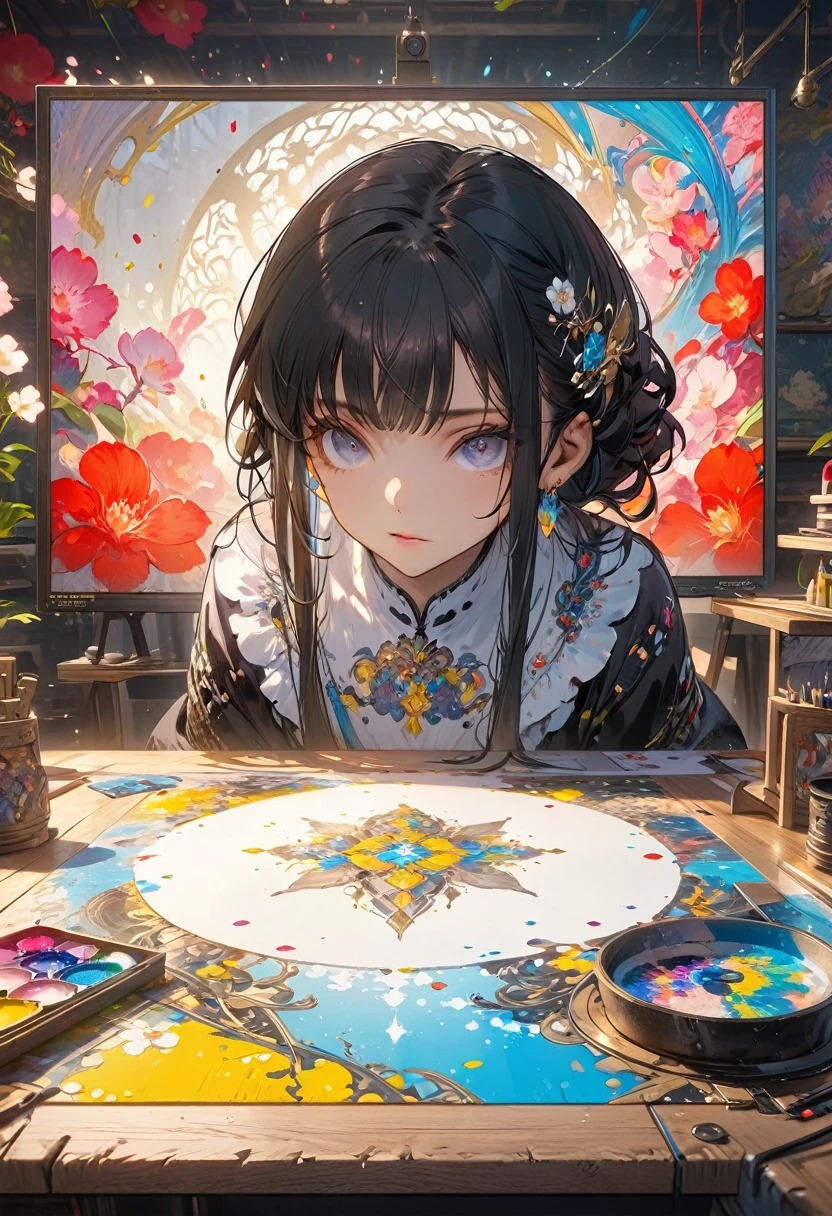 (masterpiece, Highest quality),  Intricate details, 8k, Art Station, wallpaper, Official Art, Splash Art, Sharp focus,, One girl,      