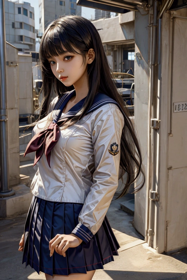 A female student,Sailor uniform,