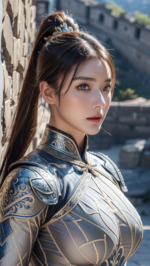 (1 female)), ((16K)), Mature Woman, ((((Female warrior with a spear))))、(((Attractive Swedish model:1.0))),((Beautiful Swedish Model))、(((China dress)))、(((Chinese National Costume)))、(((Toned body))),(((Big Breasts))),(((Big Breasts))), ((8k, Highest quality:1.2))、((masterpiece)), High resolution, (Skin Texture:1.1), Highest quality, 超High resolution, (Realistic: 1.4), RAW Photos,((Perfect Face))、Age 35, Toned body, Blonde,A well-trained body、((The background is the Great Wall..)),(((The background is the Great Wall..))), ((Female Warrior with a Sword)), masterpiece, ((Ultra HD)), Insane Details, Realistic, Detailed face, 詳細なSkin Texture, Blurred Background, (( Wearing a breastplate)), (((Big Breasts))), (Ancient fantasy soldiers),(Ancient soldier armor),Combat Accessories,vision, Perfect Face, Delicate eyes, Voluminous lips, Long, narrow eyes、Big eyes, ((Image of China))、(((Armor with intricate patterns))、Looking into the camera、Looking into the camera、Metal shoulder pads、