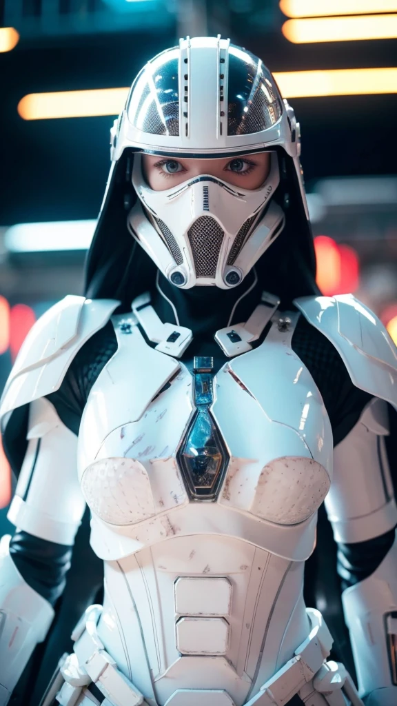 Amanda Seyfried in a white Stormtrooper armor ready for combat, show face, glowing lights, (dynamic pose), (hyper realistic:1.4), (realistic:1.3), (best quality real texture skin), full body, (Cinematic Light), highly detailed skin, skin pores, (highly detailed face:1.1), (highly detailed eyes:1.1), realistic pupils, (perfect anatomy:1.1), (perfect proportions:1.1), (photography:1.1), (photorealistic:1.1), volumetric lighting, dynamic lighting, real shadows, (highres:1.1), sharp focus, daylight, (realistic, hyperrealistic:1.4), intricate, high detail, dramatic, subsurface scattering, big depth of field, vivid, polished, sharpened, ((full Sharp)), (extremely absurdres),8k hdr