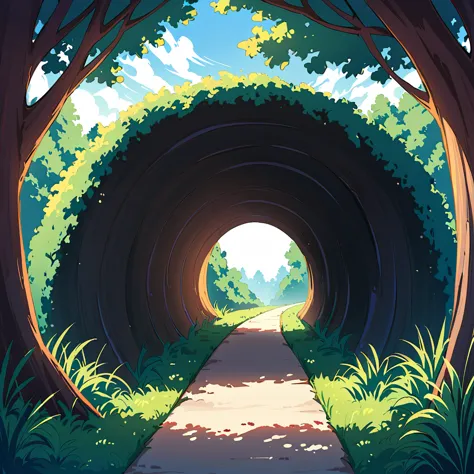 summer forest、tunnel