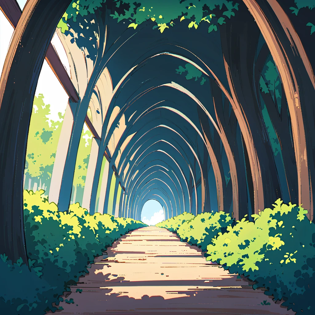 Summer Forest、tunnel、Simple design、