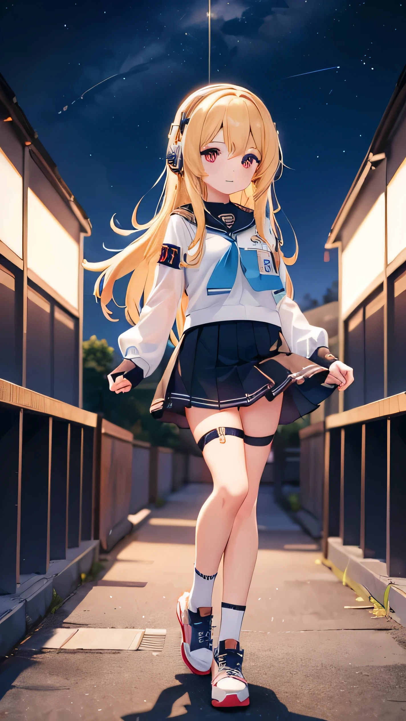 An anime girl wearing a short skirt and headphones stands in front of a space station., portrait anime space cadet girl, Kantai Collection Style, From the Azur Lane video game, Azur Lane Style, best anime 4k konachan wallpaper, animation style 4k, nightcore, girl in space, Animation Moe Artstyle, 4k animated wallpaper, Girls&#39; Frontline Universe, naked, wet , lewd, Nipple detail, See details