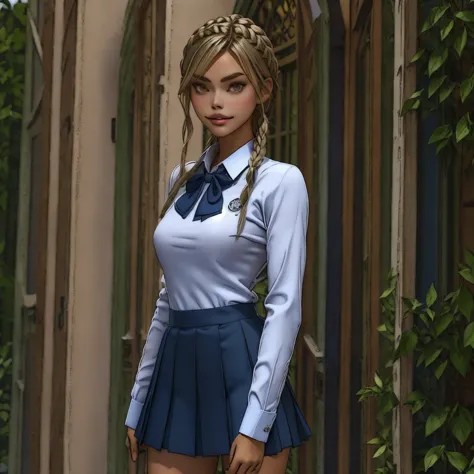 slmn, 1girl, solo, skinny, masterpiece,best quality,highres,ultra-detailed,aadarjeeling st. gloriana's school uniform, (navy gre...