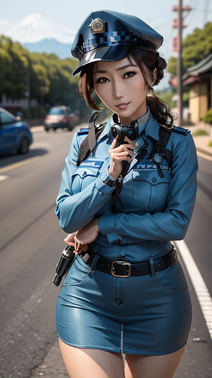 (high resolution), (8k), (very detailed), (highest quality),, (masterpiece),a beautiful policewoman, a beautiful woman, around 2...