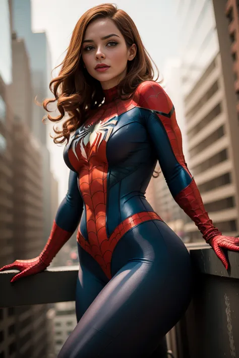 mary jane dressed as spiderman, sexy and beautiful