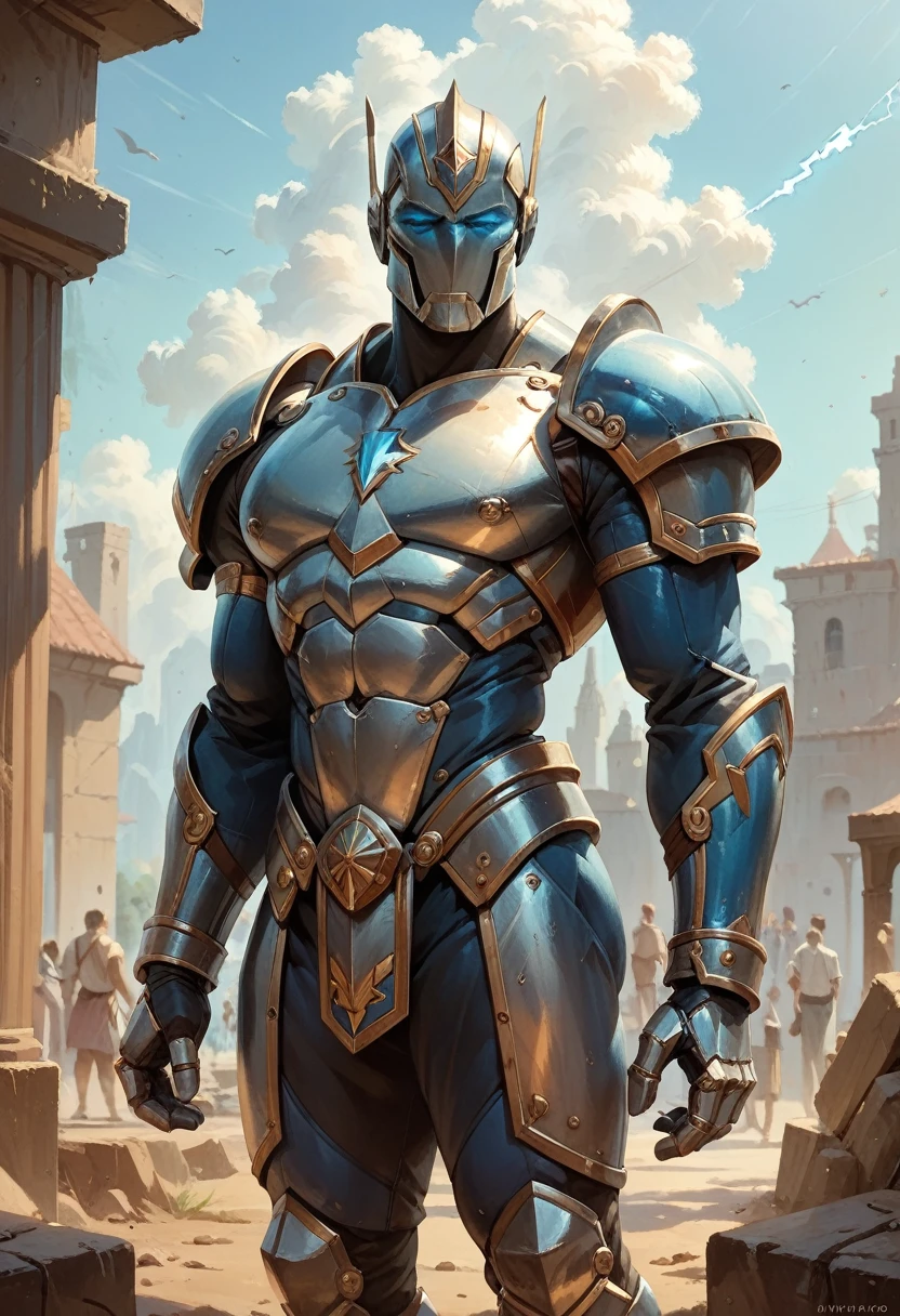 Metallic Blue Lightning Armor 