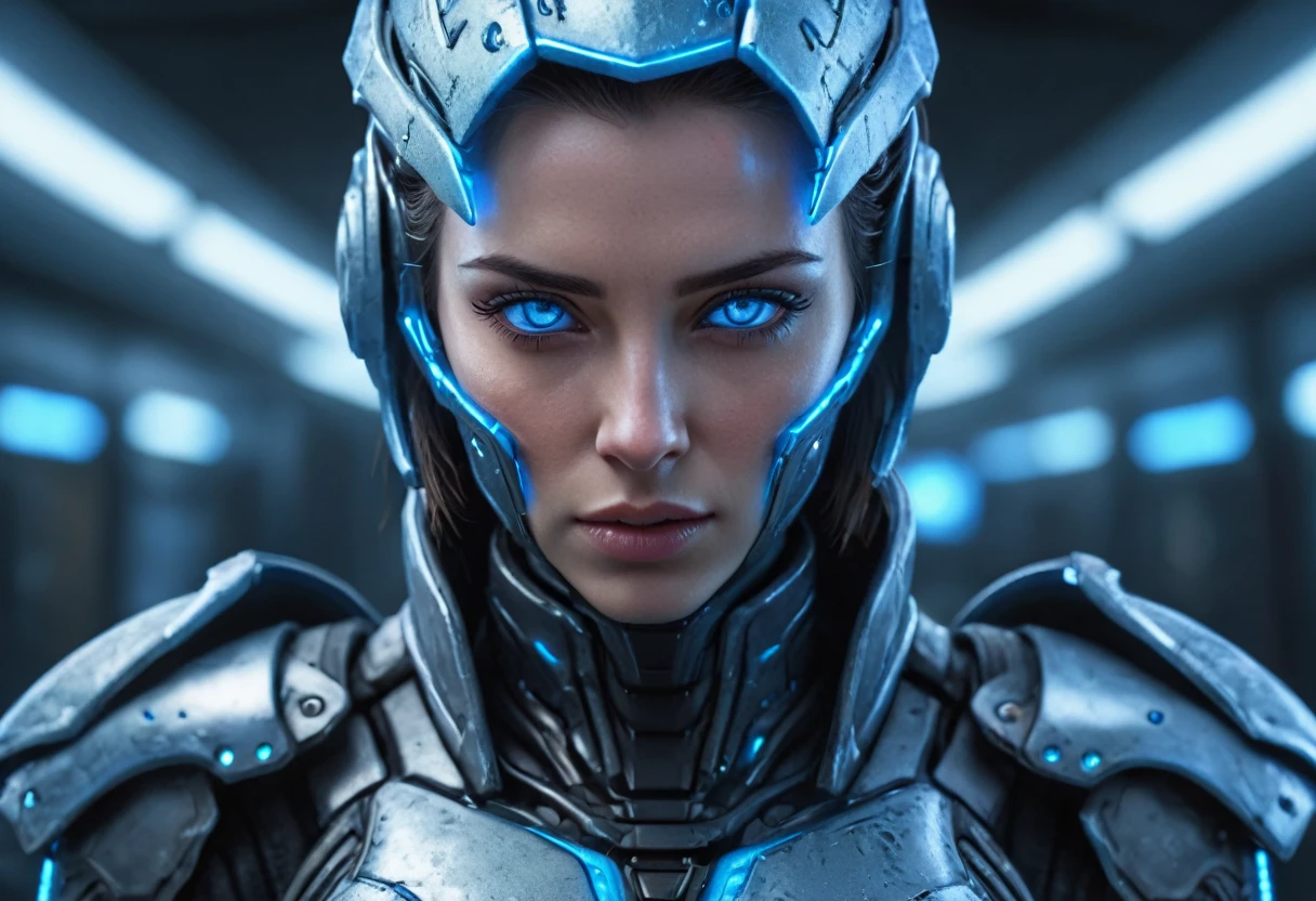 FACE WOMAN powerful armor, sharp look,
Frost, Calls, perfect details, (Best Quality, 4k,
High resolution, masterpiece:1.2), ultra detailed,
realist:
1.37, HDR, studio lighting, vivid colors, (cyberpunk,
Futuristic) style, lcy Blue Color Scheme, dynamic
lighting. MOD ULTRA FACE 8k laser eyes