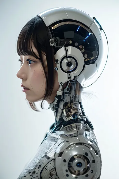 masterpiece, best quality, extremely detailed,  japaese cyborg girl,plump , control panels,android,droid,mechanical hand, robot ...