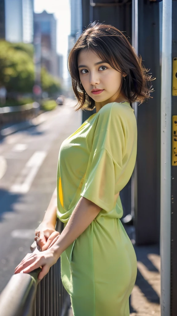 (Highest quality、high resolution、masterpiece、8k、detailed:1.2)、RAW Photos、Clear photos、Soft lighting、(Beautiful woman、20-year-old woman:1.25)、Japanese、Dynamic pose、Casual clothing、Perfect proportions、Narrow waist、Mid-chest、detailedな顔と目、Beautiful eyes、Realistic Skin、Outdoor、In the city of Seattle、East Coast of the United States