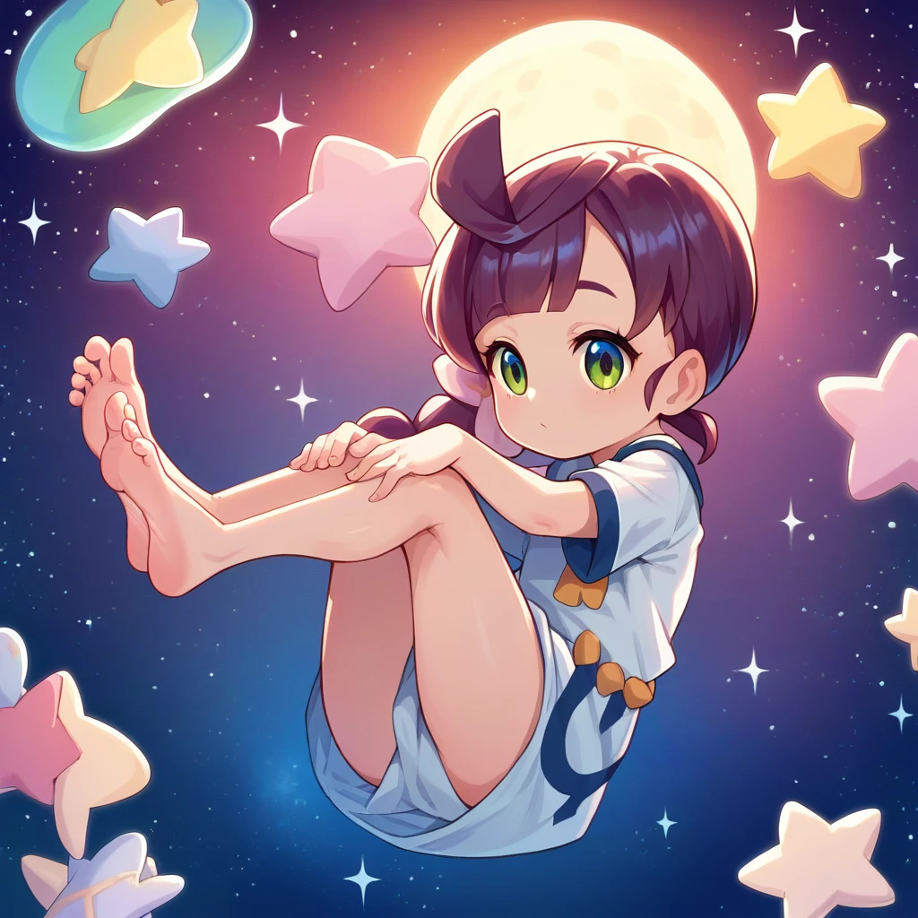 (((masterpiece))), (((best quality))),(((high detail))),light manipulation, (((loli))), (((child))) , galaxy background, feet, no footwear