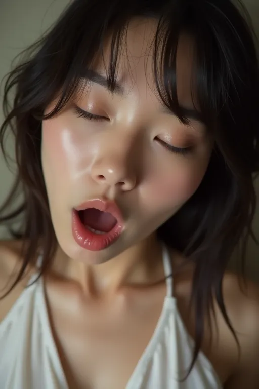 japanese women,half body photo,from below,face as she orgasms from sexual gratification,Eyes closed,Mouth open Facial expressions are,She wants to lick your dick,
