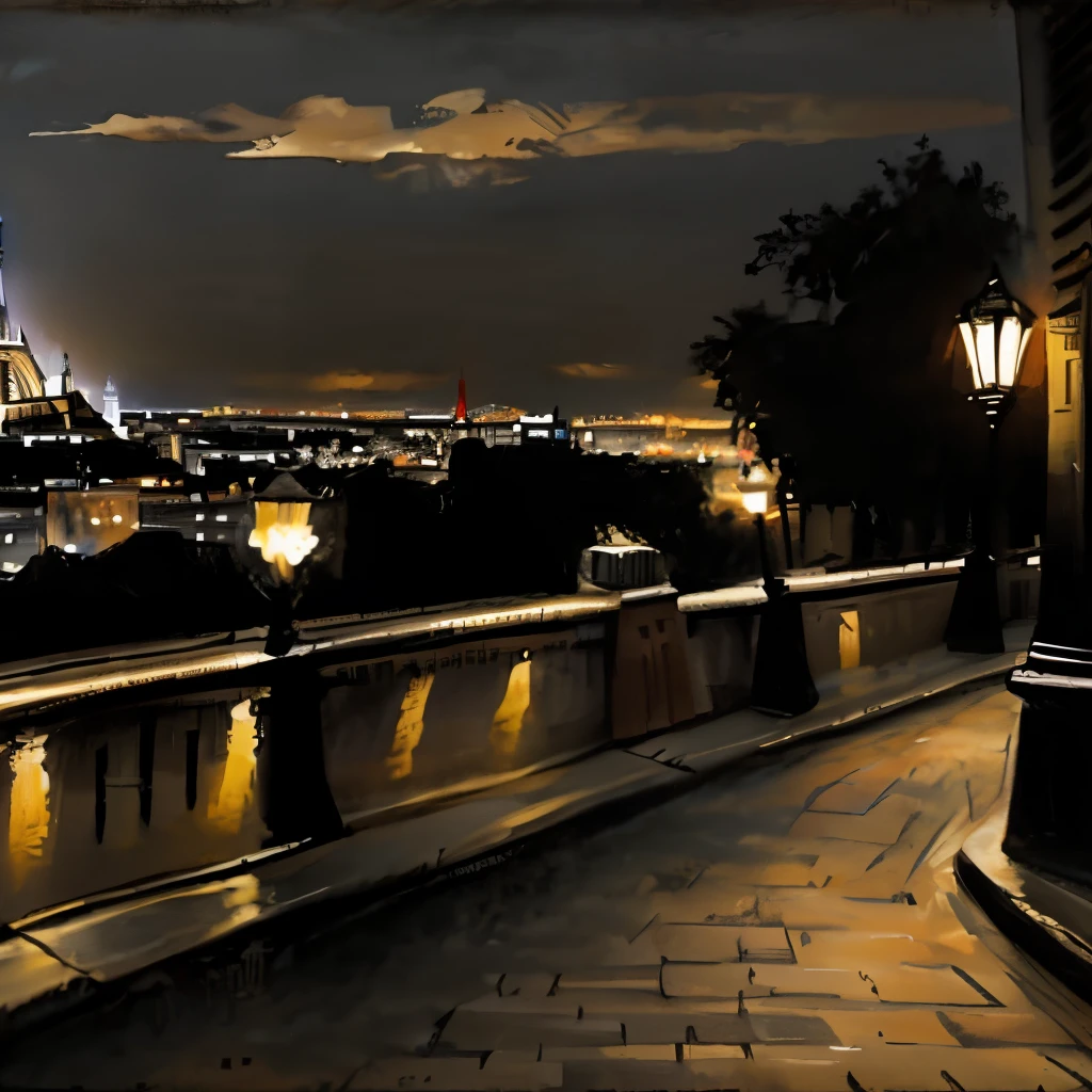 Paris、night、Montmartre Hill