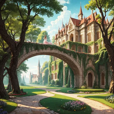 a fairy-tale landscape consisting only of vaginas, the main building block is vagina, beautiful painting in style of michelangel...