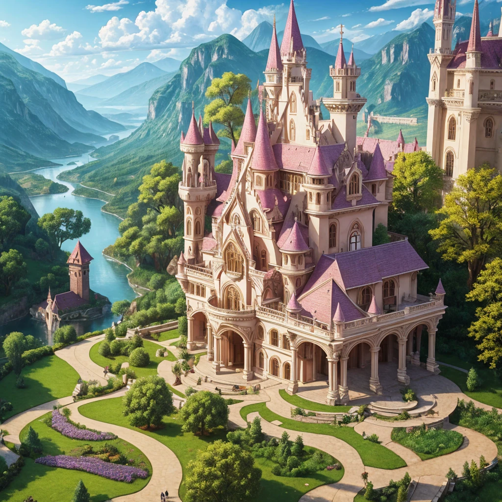 a fairy-tale landscape consisting only of vaginas, the main building block is vagina, vagina textures everywhere, vagina relief sculptures, beautiful painting in style of Michelangelo