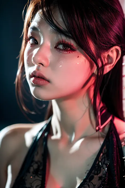 hot korean girl, kpop idol, ultrarealistic, professional photo, album cover, makeup, hd, idol, detailed face, high quality, defi...