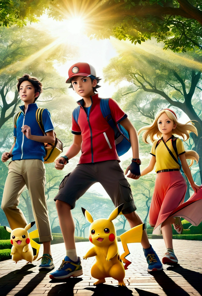 (Pokémon), game poster, At the festival celebration of Pokémon World, trainers and Pokémon celebrate together, enjoying food, games, and performances. The color scheme is mainly based on the festive tone of the celebration and the happy expression of Pokémon. The light and shadow are mainly decorated with lights and fireworks for the celebration, the details are reflected in the interaction of Pokémon and the joyful atmosphere of the celebration.
﻿
Beautiful cinematic lighting, surreal, color graded, dynamic movement, captivating chiaroscuro, full body, award-winning, cinematic still, emotional, vignette, dynamic, vivid, (masterpiece, best quality, photorealistic, Professional, perfect composition, very aesthetic, absurdres, ultra-detailed, intricate details:1.3)