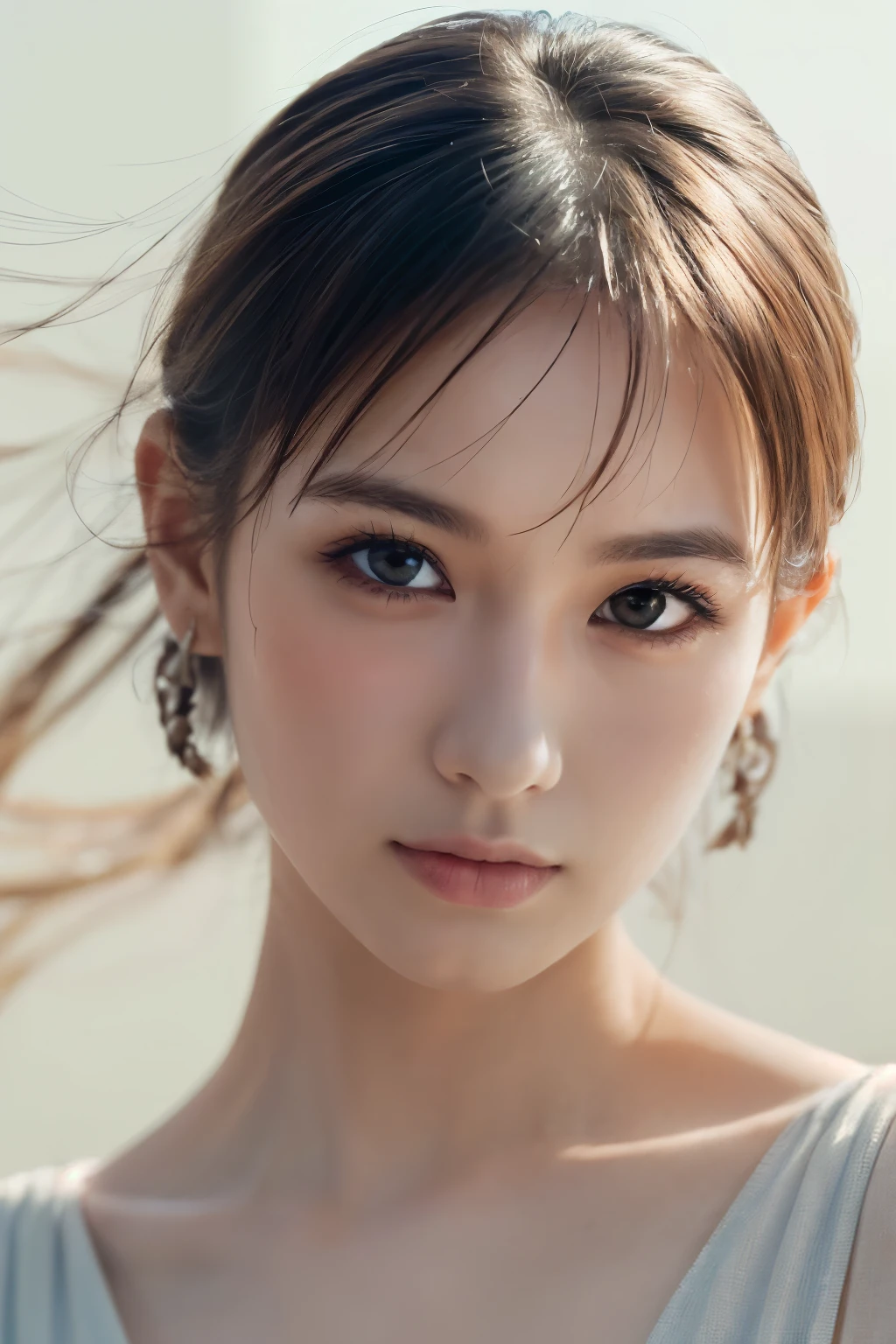 One Girl, (Elegant summer outfits:1.2), (Beautiful Japanese idol portrait photos),
(Simple background in light colors:1.3),
(RAW Photos, Highest quality), (Realistic, photo-Realistic:1.4), masterpiece, 8K Portrait,
Very delicate and beautiful, Very detailed, 2k wallpaper, wonderful, In detail, Very detailed CG unity 8k wallpaper, 
Very detailed, High resolution, 
Soft Light, Beautiful detailed girl, Very detailed eyes and face, Beautiful and sophisticated nose, Beautiful attention to detail,
Cinema Lighting, Perfect Anatomy, 
Slender body, Small breasts, Medium Hair, Bokeh, Dynamic Angle, (Elegant and sophisticated atmosphere)