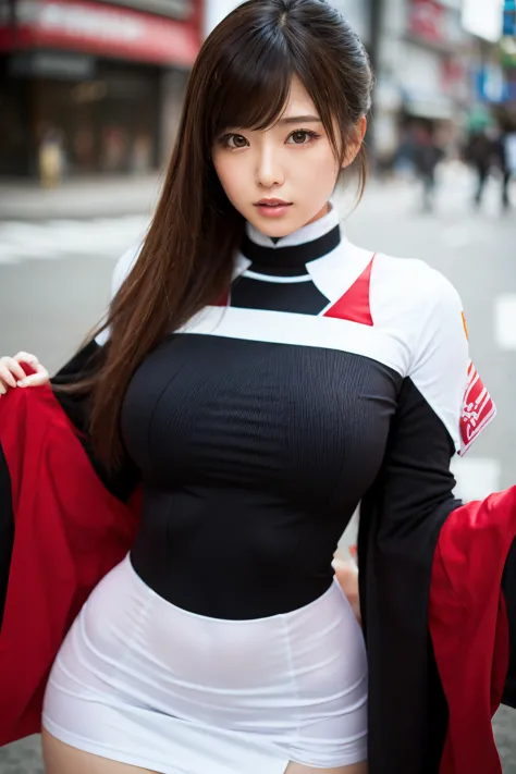 tight fit uniform:1.7(bursting bust,anatomically correct, 1, realistic japan girl, photographer&#39;s lover, she really loves th...