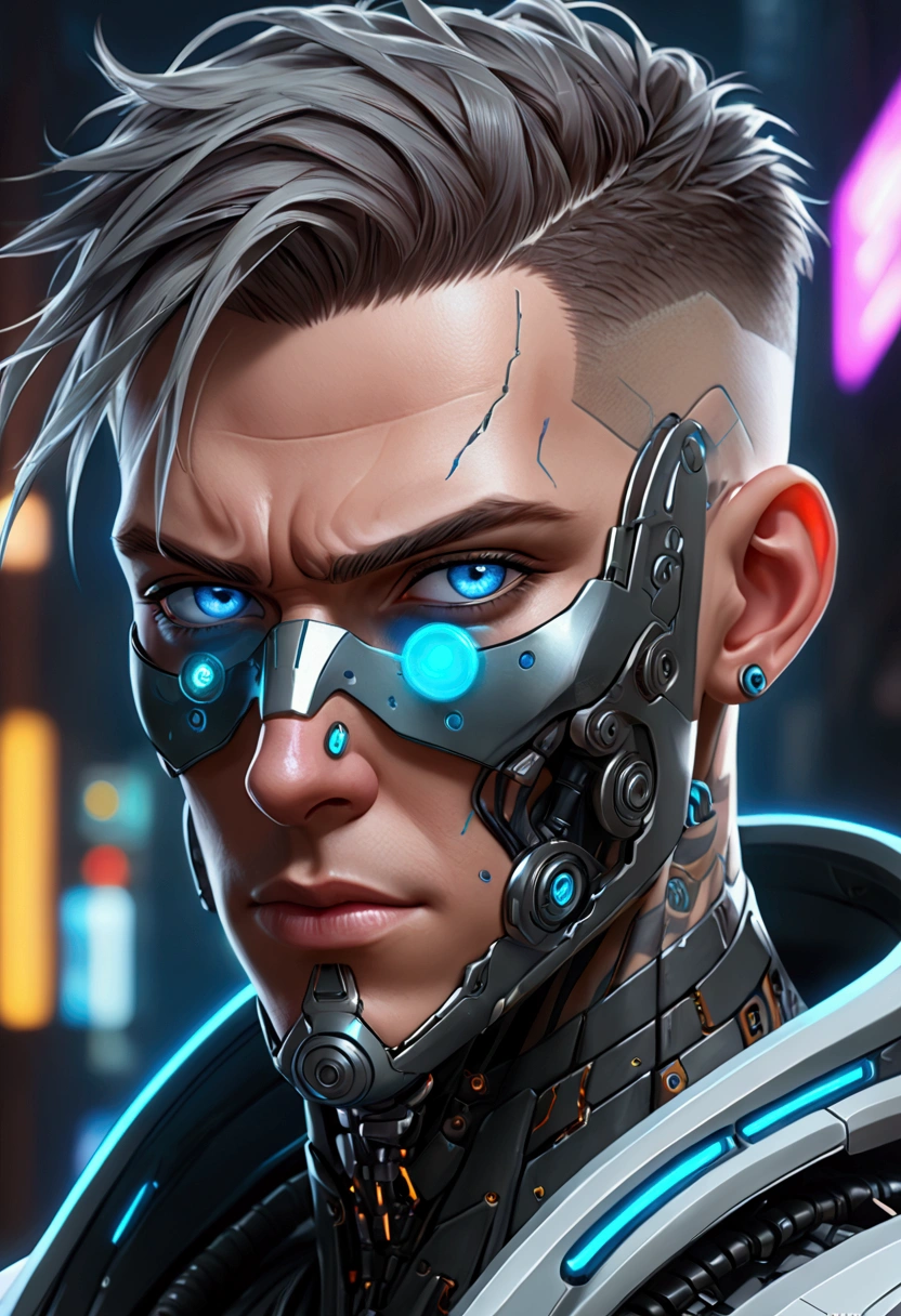 (best quality, Artwork, anime styling, full of detail), 1 men, official anime art illustration, White man with blue eyes, a cartoon of a man with a mask on his face, ((putridity)) bulging eyes,   semi-realistic cyberpunk style, portrait of a cyberpunk man, cyberpunk art ultrarealistic 8k, cyberpunk style ， hyperrealisti, cyberpunk character, trends on ArtStation, complete cinematic character, trends on ArtStation 4k, portrait of a cyberpunk cyborg, cinematic realistic portrait, perfectly photorealistic cyberpunk hero, incputridityibly detailed, 8k, ultra HD, Artwork, best quality, ultra detaild, Intricate,